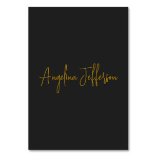 Numéro De Table Calligraphie de nom Professionnel Élégant Couleur 