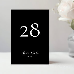 Numéro De Table Calligraphie Formale Classique Mariage Tuxedo Noir