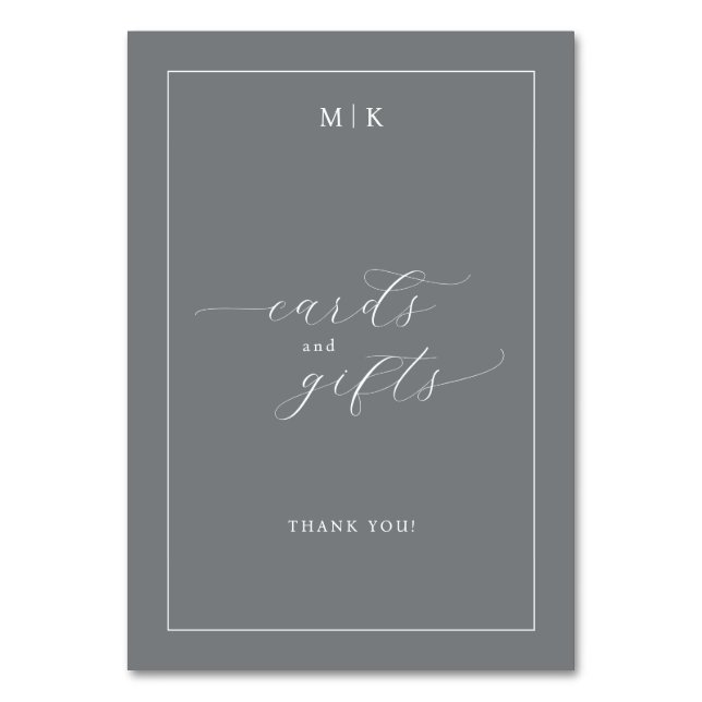 Numéro De Table Calligraphie grise sophistiquée (Par défaut)