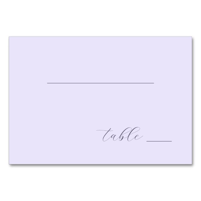 Numéro De Table Calligraphie Lavande Sérène (Devant)