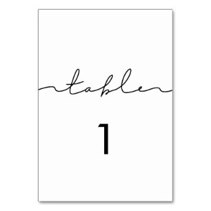 Numéro De Table Calligraphie moderne minimaliste manuscrite