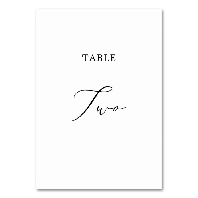 Numéro De Table Calligraphie noire délicate Tableau Deux Numéro de (Par défaut)