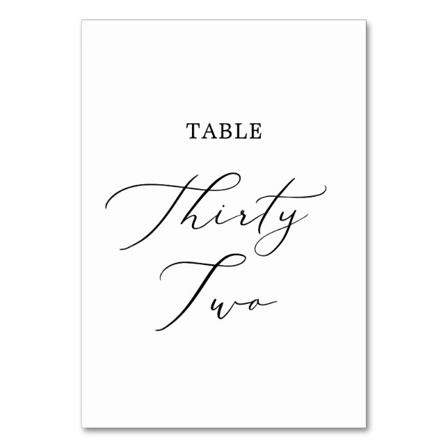 Numéro De Table Calligraphie noire délicate Tableau Trente-deux (Par défaut)