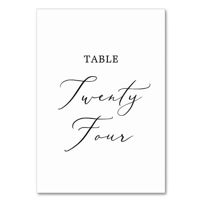 Numéro De Table Calligraphie noire délicate Tableau Vingt-quatre (Par défaut)