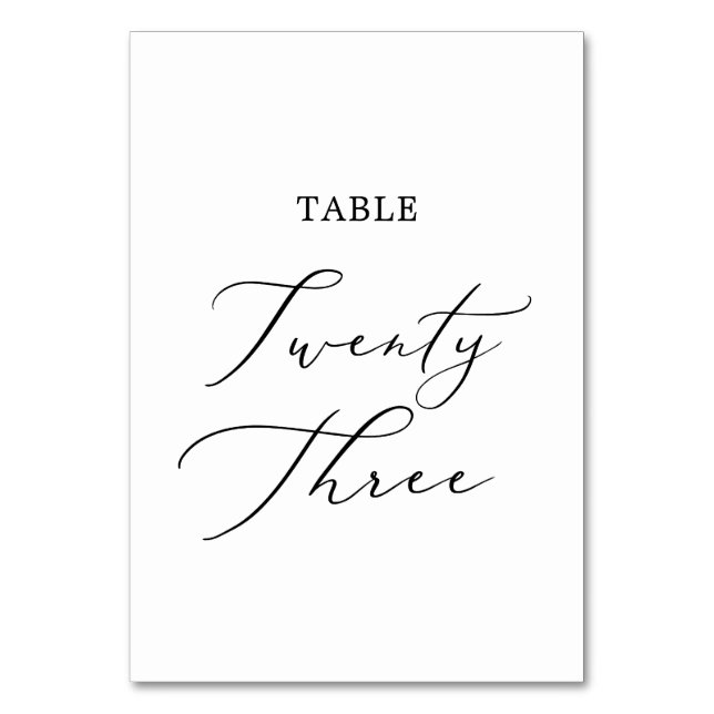 Numéro De Table Calligraphie noire délicate Tableau Vingt-trois (Par défaut)