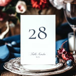 Numéro De Table Calligraphie officielle classique Marine Bleu Blan<br><div class="desc">Ce design fait partie d'une collection; s'il vous plaît contactez-moi si vous avez besoin d'aide pour trouver des designs ou des produits correspondants; également disponible en couleurs alternatives</div>