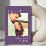 Numéro De Table Calligraphie photo Mariage violet double face<br><div class="desc">Élégante calligraphie Script Coeur Mauve Purple Mariage Numéros de table Double face avec photo personnalisée. Aidez vos invités à trouver facilement leur chemin avec ces cartes de numéro de table double face simples et élégantes. Il est facile d'ajouter des photos, des chiffres, des noms monographiques avec le coeur et la...</div>