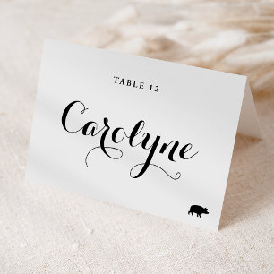 Numéro De Table Calligraphie Pork Repas Choix Mariage Place Card