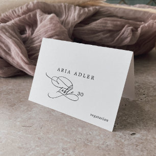 Numéro De Table Calligraphie romantique Menu Option Placer les car