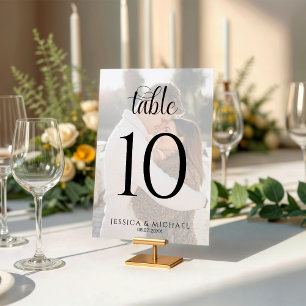 Numéro De Table Calligraphie simple superposer photo Enregistrer l