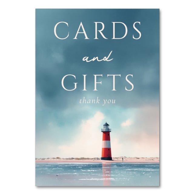 Numéro De Table Calm Blue Coastal Lighthouse Scene (Par défaut)