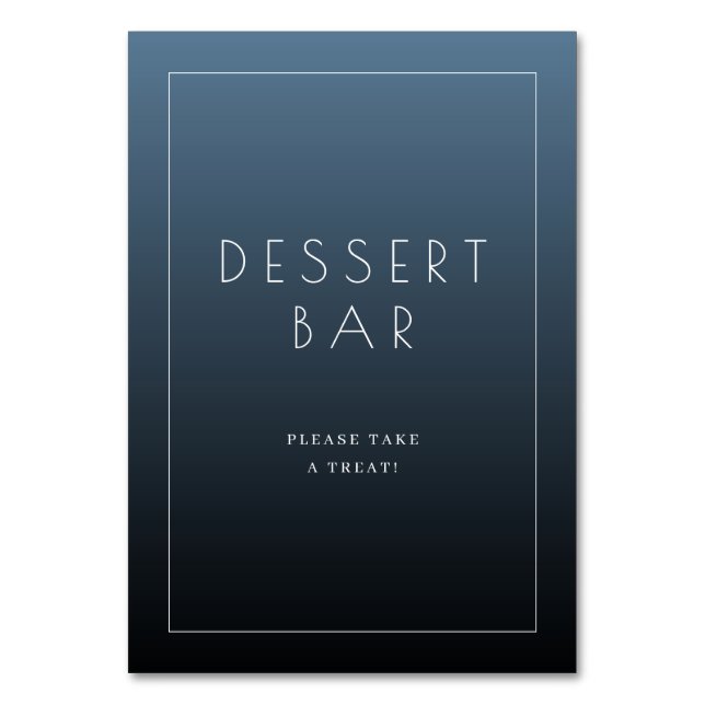 Numéro De Table Calm Blue Minimalist Dessert Bar Sign (Par défaut)