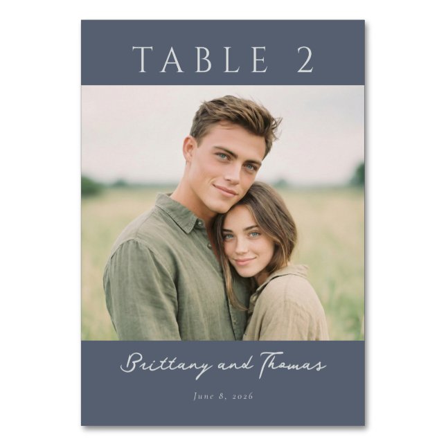 Numéro De Table Calm Navy Minimalist Photo (Par défaut)