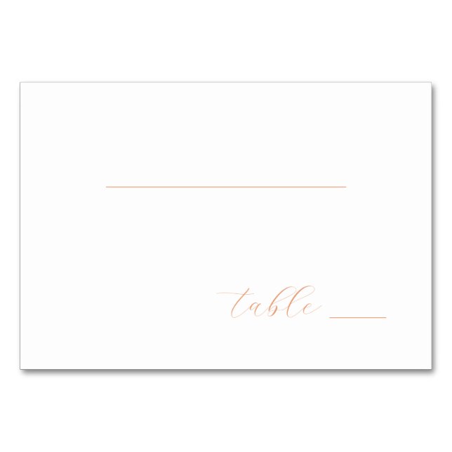 Numéro De Table Calm Peach Minimalist Table Sign (Devant)