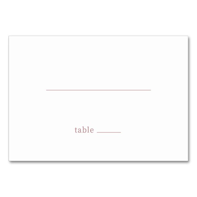 Numéro De Table Calm Pink Minimalist Line (Devant)