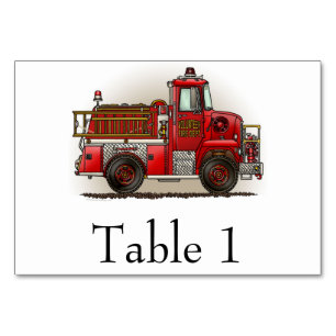 Numéro De Table Camion de pompiers volontaires