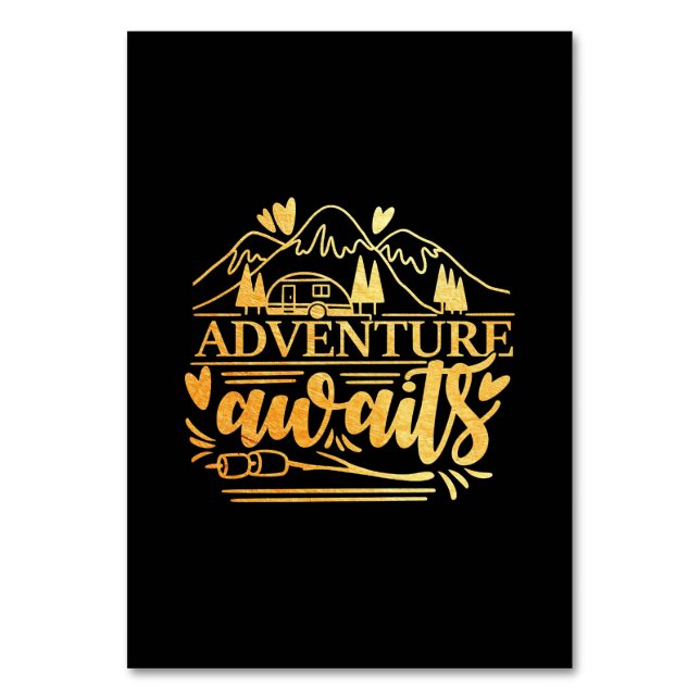 Numéro De Table Camper Cadeau Aventure Is Await (Par défaut)
