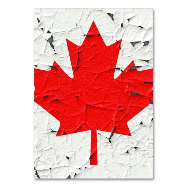 Numéro De Table Canadian Red Maple Leaf CANADA Peeling Paint Print (Par défaut)