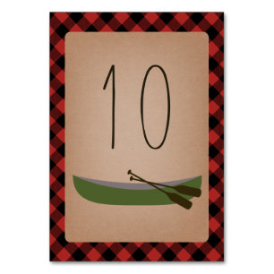 Numéro De Table Canoë Plaid de bûcheron + Flèches