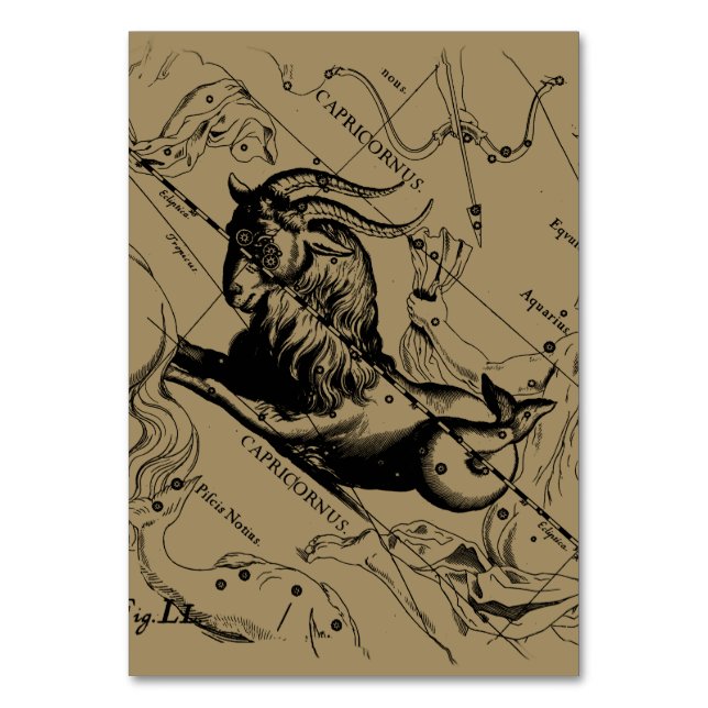 Numéro De Table Capricorne Constellation Hevelius 1690 sur Taupe (Par défaut)