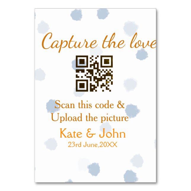 Numéro De Table Capturer l'amour ajoutez QR scan téléverser image  (Par défaut)