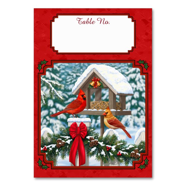 Numéro De Table Cardinaux Noël Birdfeeder Rouge (Par défaut)