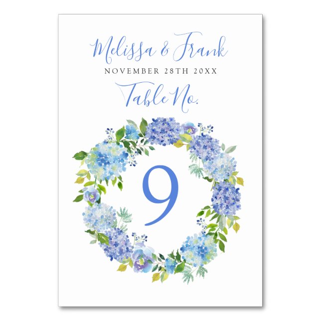 Numéro De Table Carolina | Couronne florale sauvage (Dos)