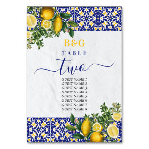 Numéro De Table Carrelage méditerranéen Itinéraire Mariage citron