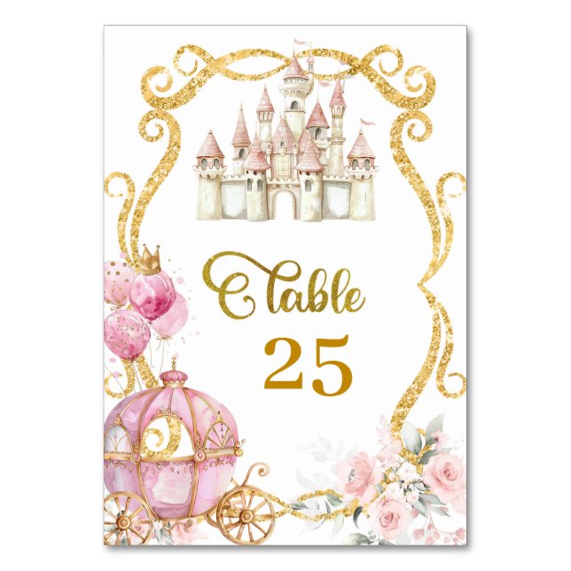 Numéro de table Carrosse Citrouille Rose Princesse (Par défaut)
