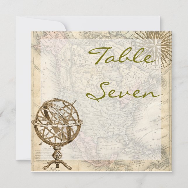 Numéro de table carte vintage (Devant)