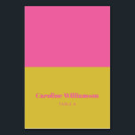 Numéro De Table Carton de la Chartreuse Rose Chaud<br><div class="desc">Gras Hot Rose et Chartreuse Yellow Typographie Carte de table personnalisée</div>