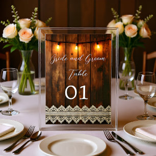 Numéro De Table Carton de Table de Mariage en Bois Rustique et Den