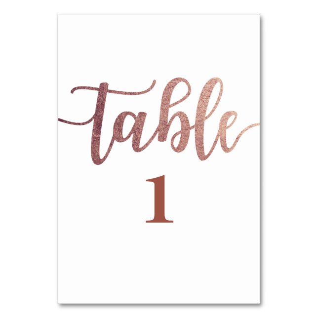 Numéro De Table carton de table élégant pailleté rose gold (Par défaut)