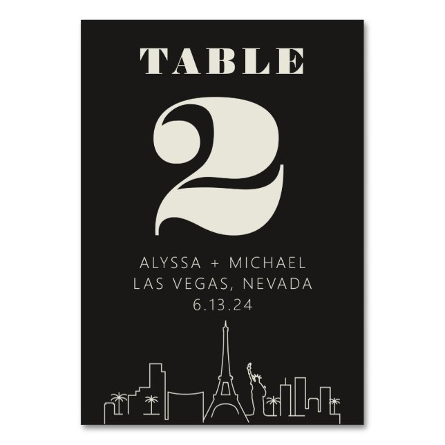 Numéro De Table Casino Las vegas Mariage Skyline (Par défaut)