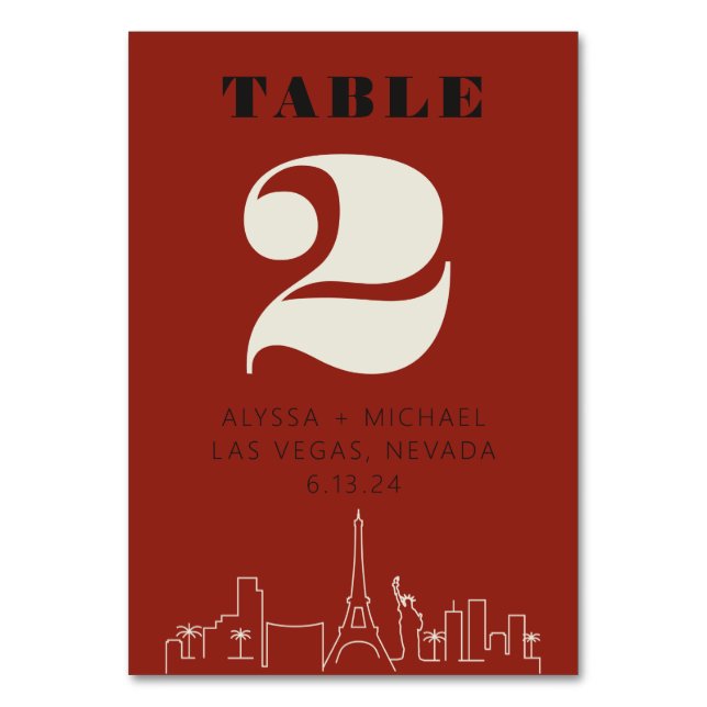 Numéro De Table Casino Las vegas Mariage Skyline (Par défaut)
