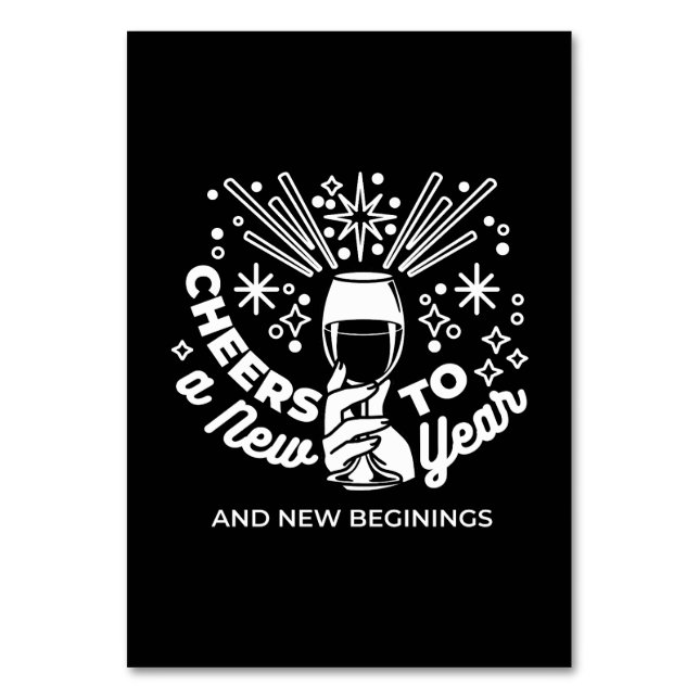 Numéro De Table Célébrer les nouveaux débuts Vin Verre Illustratio (Par défaut)