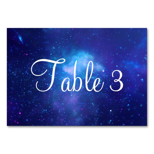 Numéro De Table Centre céleste galactique Voie lactée bleu aqua (Dos)