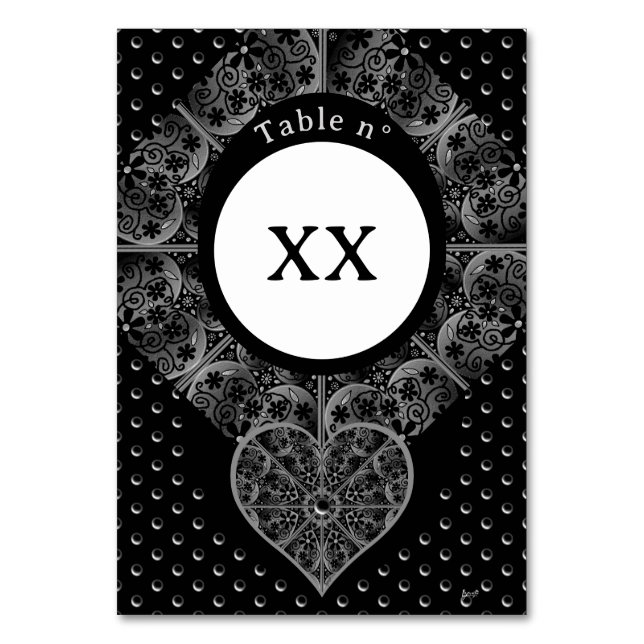 Numéro De Table Céramique noir (Dos)
