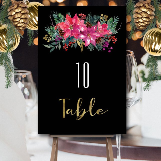 Numéro De Table C'Est La Saison D'Être Marié hiver Noël rose (Créateur téléchargé)