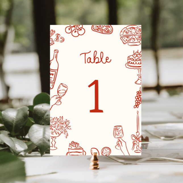 Numéro De Table C'est plus rouge illustré (Créateur téléchargé)