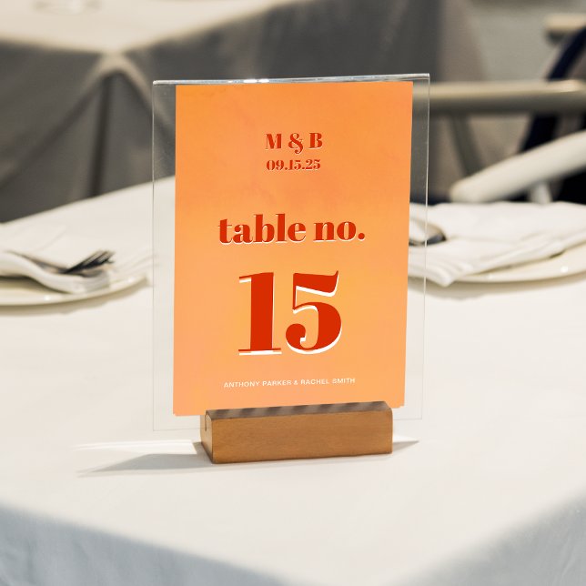 Numéro De Table Chaise de mariage à monogramme de coucher de solei (Créateur téléchargé)