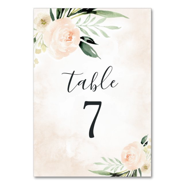 Numéro De Table Champagne Jardin Rosée Rose Bleu Élégant Champagne (Par défaut)