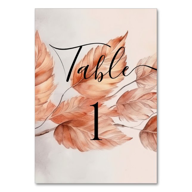 Numéro De Table CHANGE NUMBER - Calligraphie des feuilles d'automn (Dos)