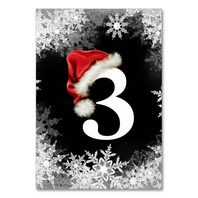 Numéro De Table Chapeau de Père Noël Flocon de Neige Noël (Par défaut)