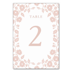 Numéro De Table Charmante Blanc Blanc Romantique Folk Fleurs flora