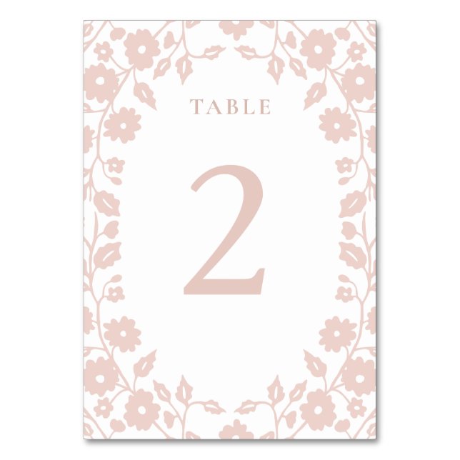 Numéro De Table Charmante Blanc Blanc Romantique Folk Fleurs flora (Par défaut)