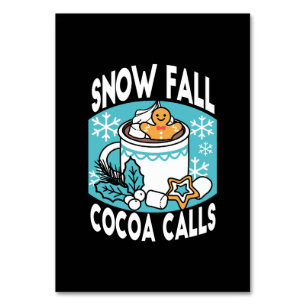 Numéro De Table Charme d'hiver et cacao chaud - Appels de cacao d'