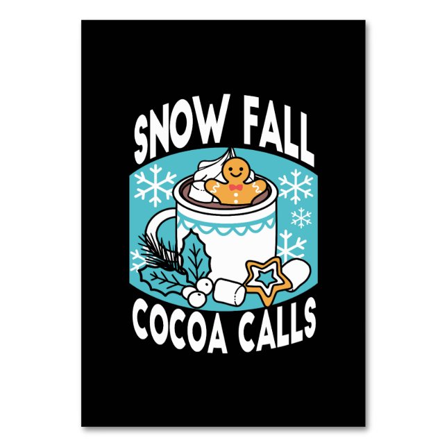 Numéro De Table Charme d'hiver et cacao chaud - Appels de cacao d' (Par défaut)