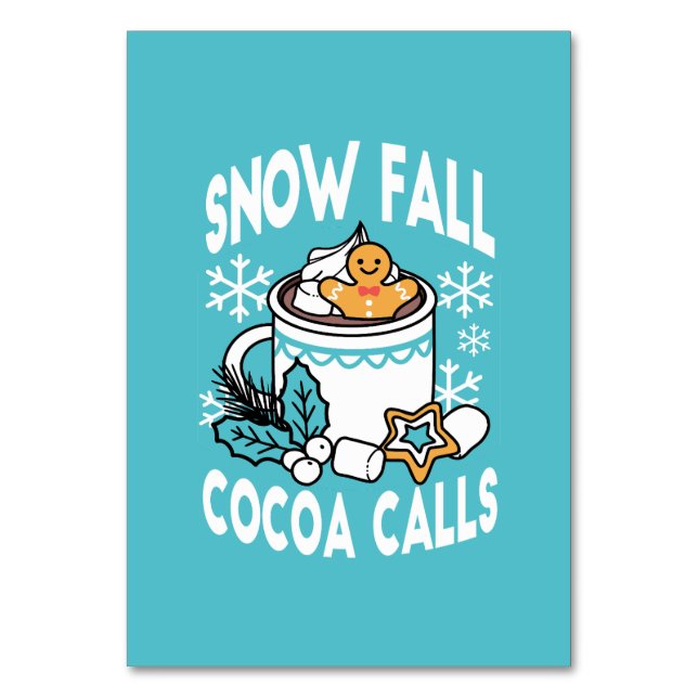 Numéro De Table Charme d'hiver et cacao chaud - Appels de cacao d' (Par défaut)