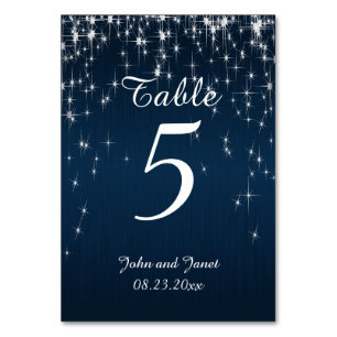 Numéro De Table Charming Star Struck Mariage bleu marine